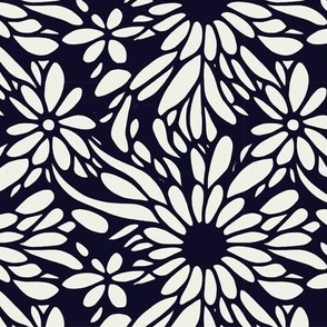 Layered Petals in Navy and Cream