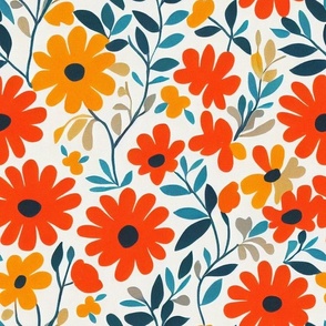 Folksy Floral, Colorful and Bright