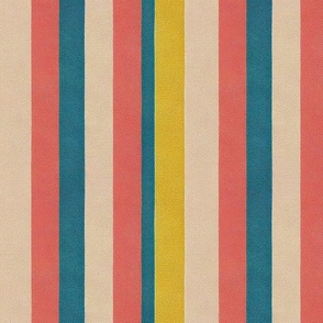 Retro Stripes in Muted Pink, Yellow, Blue, and Beige