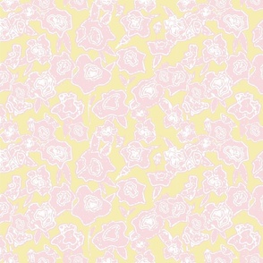 Loosey Goosey  Flowers - limited palette - piglet pink and butter yellow