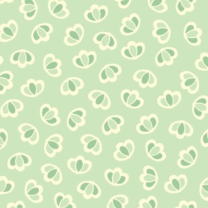 Simple Allover Buttercup Motif in Mint and Green