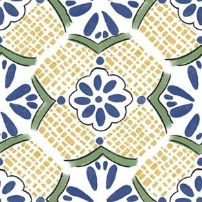 Medina // Tunisian Classic Tile ( Blue, Green, and Yellow)