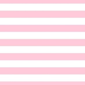 Baby Pink and White Horizontal Stripes