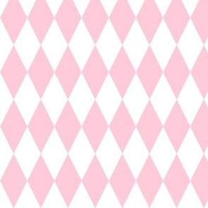Baby Pink and White Diamond Harlequin Pattern