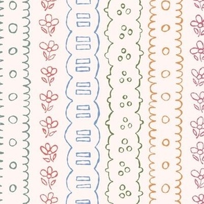 Jumbo/large scale faux Passementarie broderie anglaise ribbons with eyelets for sweet bed linen, table cloths, kids apparel, baby clothes, regency style pastoral clothes in green, yellow, pink, blue
