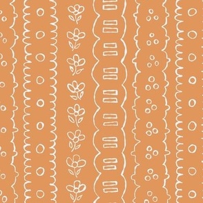 Jumbo/large scale pumpkin orange faux Passementarie broderie anglaise ribbons with eyelets for sweet bed linen, table cloths, kids apparel, baby clothes, regency style 