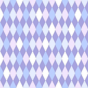 Harlequin rustic diamond sky blue lilac purple cornflower blue by Jac Slade