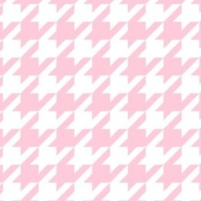 Baby Pink and White Houndstooth Small Scale