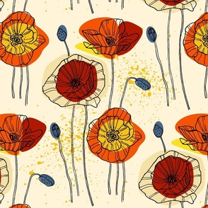 Garden-inspired Poppy Repeat Print