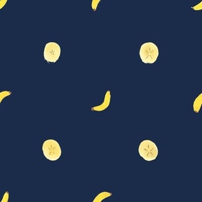 Bananas and Slices  blue background