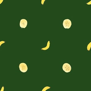 Bananas and Slices green background