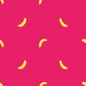 Bananas dark pink background