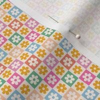 Summer Checkerboard Floral Pattern Tiny Scale