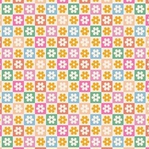 Summer Checkerboard Floral Pattern Tiny Scale