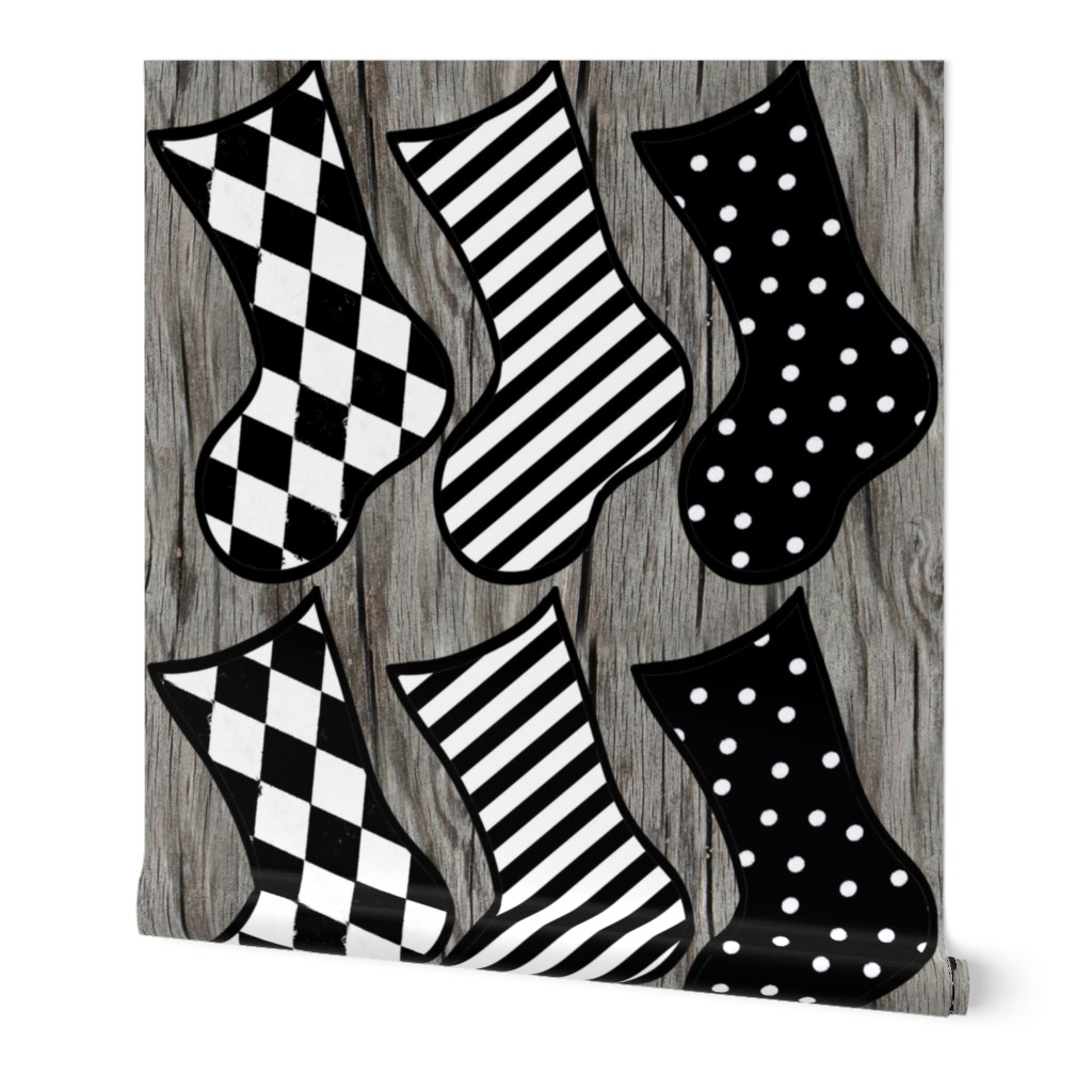 Black and White Christmas Stocking Holiday Easy DIY Cut and Sew Sewing Project