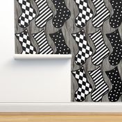 Black and White Christmas Stocking Holiday Easy DIY Cut and Sew Sewing Project