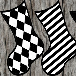 Black and White Christmas Stocking Holiday Easy DIY Cut and Sew Sewing Project