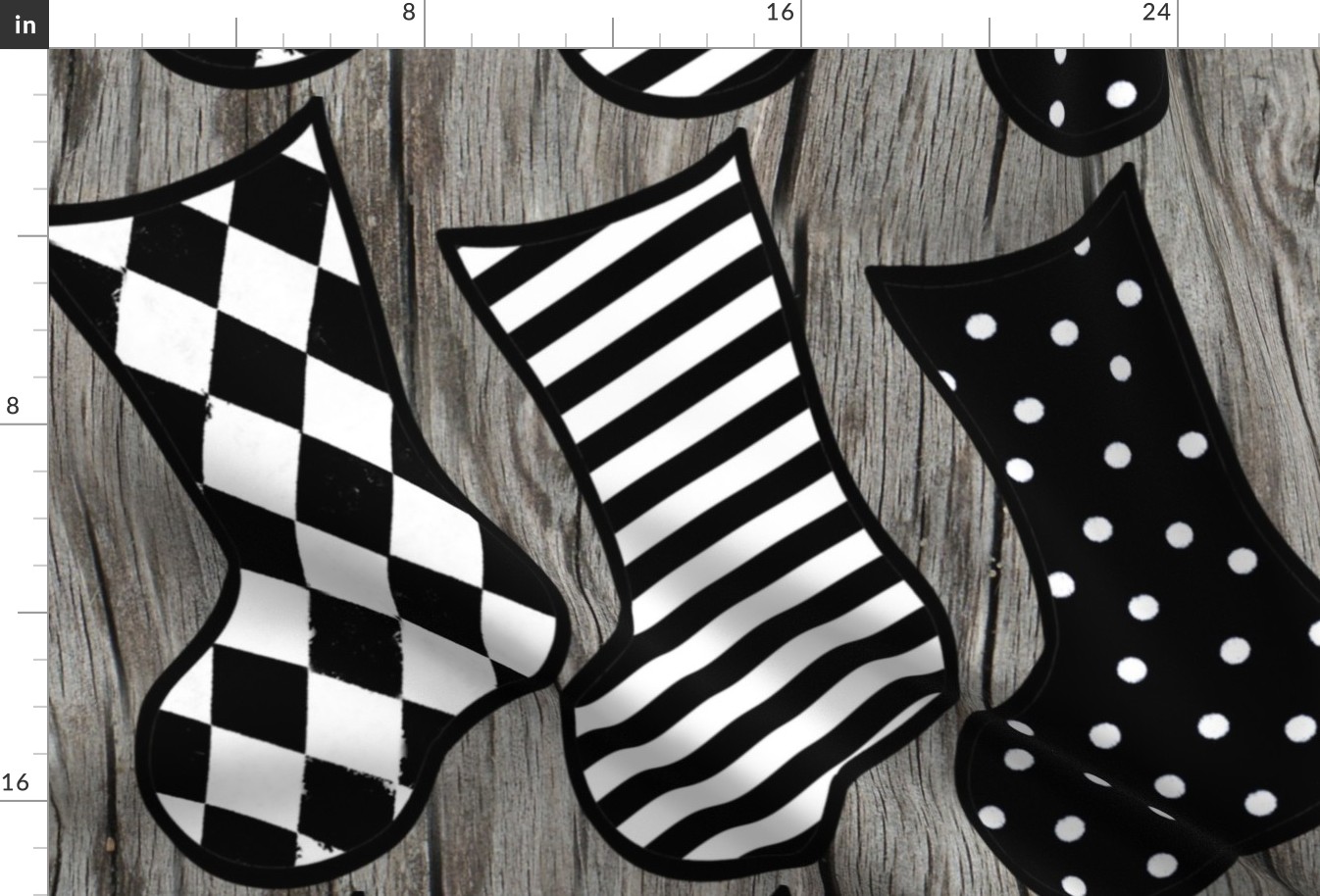 Black and White Christmas Stocking Holiday Easy DIY Cut and Sew Sewing Project