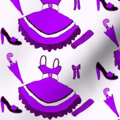 Fashion Dress violet - dress fashion hand-drawn fabric pattern art