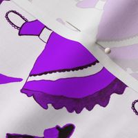 Fashion Dress violet - dress fashion hand-drawn fabric pattern art