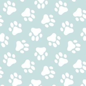 skylight blue dog paw print fabric,pet fabric, dog fabric