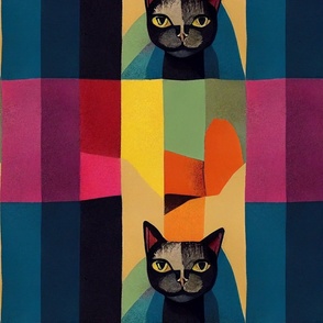 abstract rainbow cat
