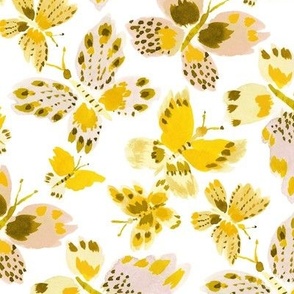 CLUTTERFLIES Yellow Butterfly Print