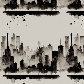 City Scape in Ink