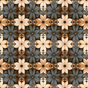 silky daisies- checkerboard 
