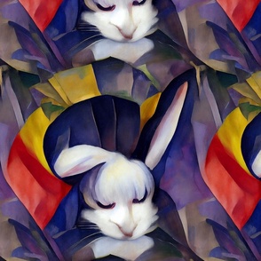Franz Marc inspired White Bunny
