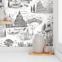 (L) Travel to Italy dark gray toile de jouy L scale 