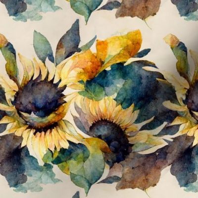 Sunflower watercolor splatter