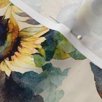 Sunflower watercolor splatter