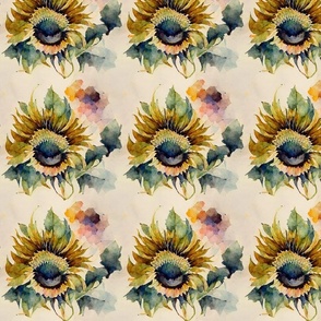 Watercolor sunflower splatter