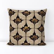 William Morris inspired  art nouveau floral in white and gold