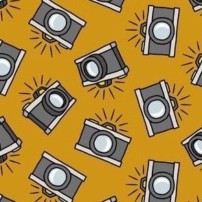 Cameras - retro camera - photography - mustard - LAD23