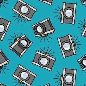 Cameras - retro camera - photography - blue - LAD23