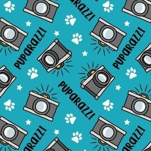 Puparazzi - Dog camera paw prints - teal - LAD23