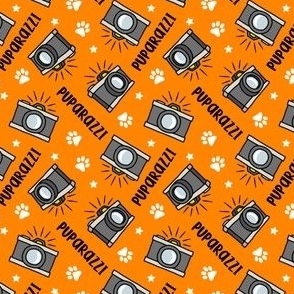 (small scale) Puparazzi - Cameras Paw Prints - orange - LAD23