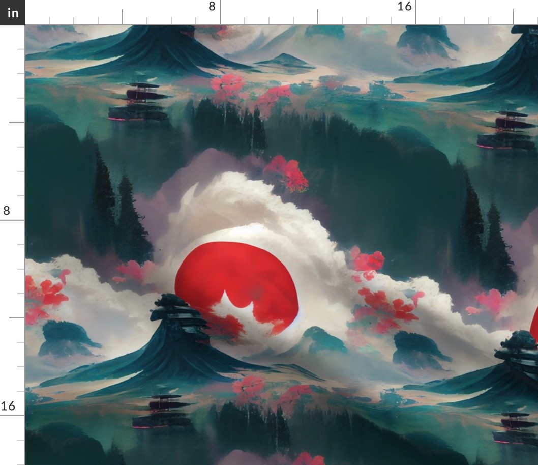 yoshitoshi inspired abstract landscape