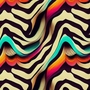 Surreal Zebra skin in psychedelic colors