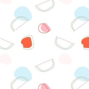 Abstract design and doodle watermelon slice with bones 8