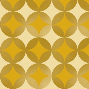 interlocking circles in beige and gold | large