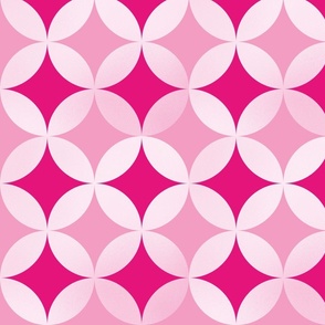interlocking circles in pink and rose | large