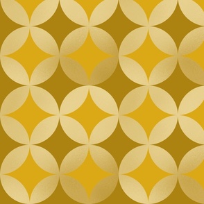 interlocking circles in brown and gold | large