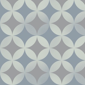 interlocking circles in muted blue and gray | large