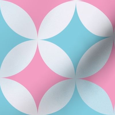 interlocking circles in pink and light blue | large