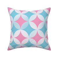 interlocking circles in pink and light blue | large