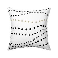 Twinkle Lights - Geometric Polka Dot Stripe White Black and Beige - Jumbo Scale