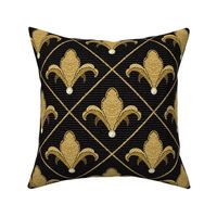 Fleur De Lys A - Black Gold Ruled - Large